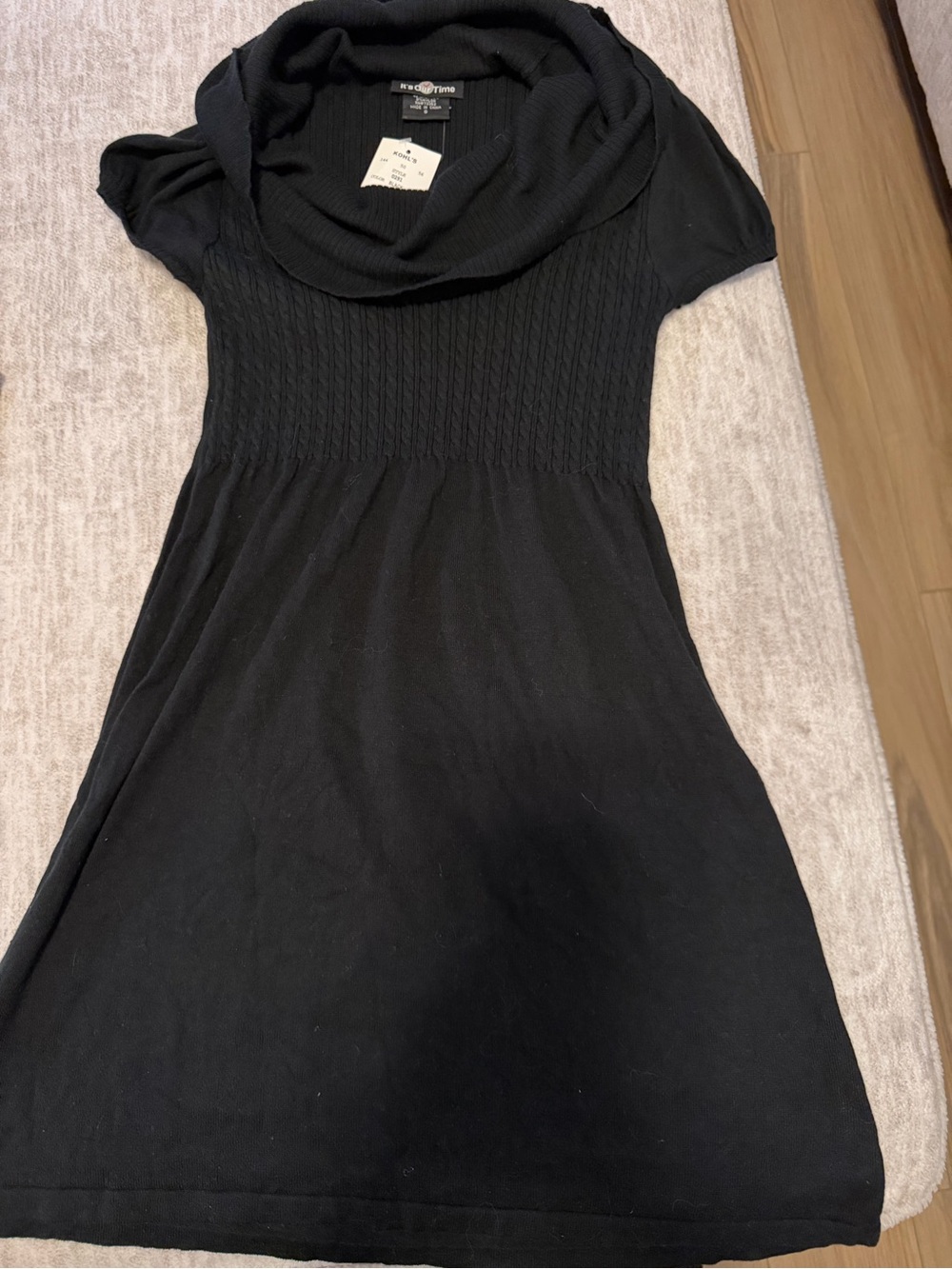 It's Our Time Black Cowl Neck Knit Dress